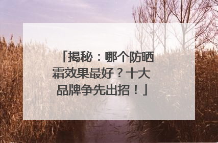 揭秘：哪个防晒霜效果最好？十大品牌争先出招！