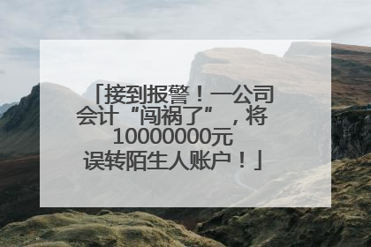 接到报警！一公司会计“闯祸了”，将10000000元误转陌生人账户！