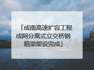 成南高速扩容工程成阿分离式立交桥钢箱梁架设完成