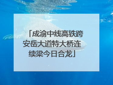 成渝中线高铁跨安岳大道特大桥连续梁今日合龙