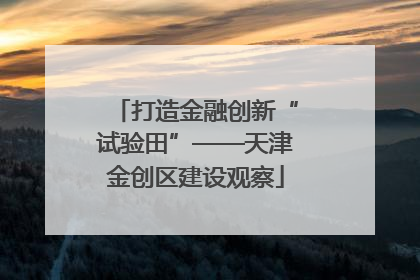 打造金融创新“试验田”——天津金创区建设观察