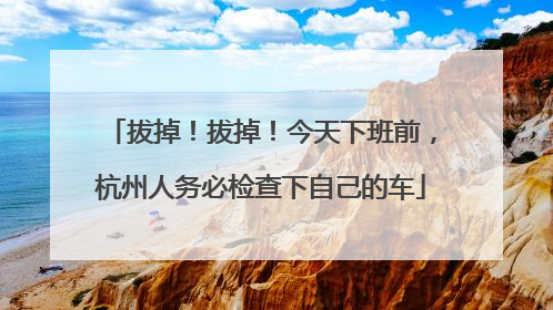 拔掉！拔掉！今天下班前，杭州人务必检查下自己的车