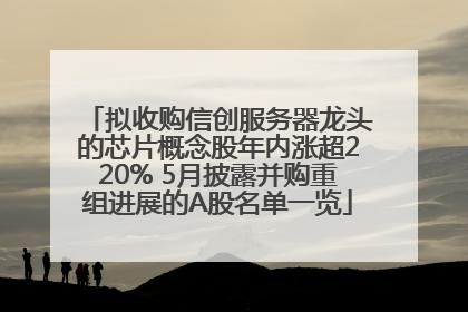 拟收购信创服务器龙头的芯片概念股年内涨超220% 5月披露并购重组进展的A股名单一览