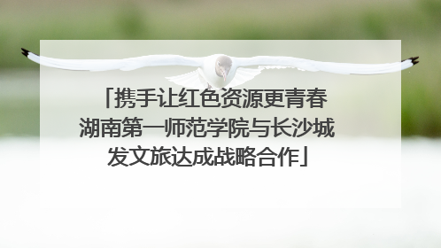 携手让红色资源更青春 湖南第一师范学院与长沙城发文旅达成战略合作