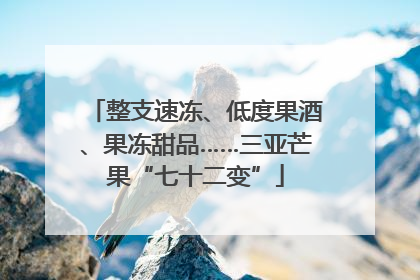 整支速冻、低度果酒、果冻甜品……三亚芒果“七十二变”