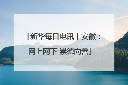 新华每日电讯丨安徽：网上网下 崇德向善