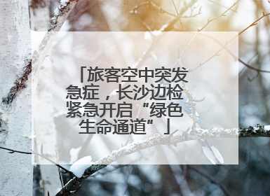 旅客空中突发急症，长沙边检紧急开启“绿色生命通道”