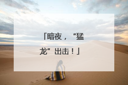 暗夜，“猛龙”出击！