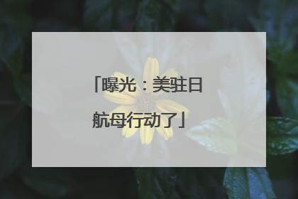 曝光：美驻日航母行动了