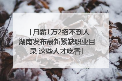 月薪1万2招不到人 湖南发布最新紧缺职业目录 这些人才吃香