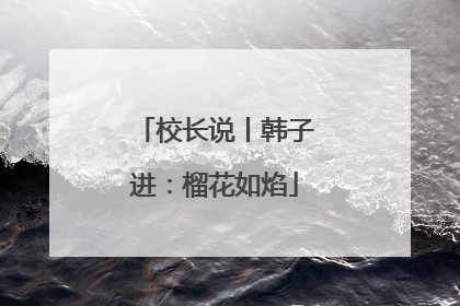 校长说丨韩子进：榴花如焰