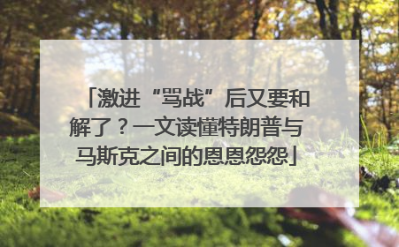 激进“骂战”后又要和解了？一文读懂特朗普与马斯克之间的恩恩怨怨