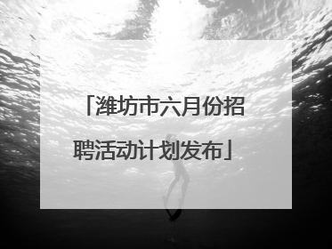 潍坊市六月份招聘活动计划发布
