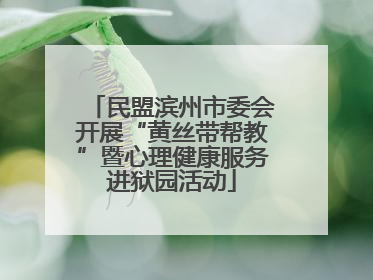 民盟滨州市委会开展“黄丝带帮教”暨心理健康服务进狱园活动