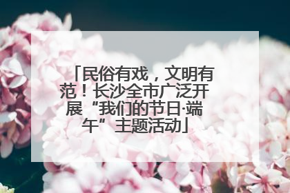 民俗有戏，文明有范！长沙全市广泛开展“我们的节日·端午”主题活动