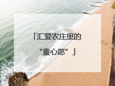 汇爱农庄里的“童心愿”