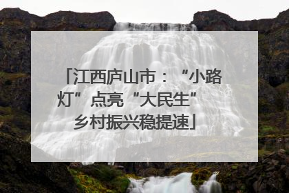 江西庐山市：“小路灯”点亮“大民生” 乡村振兴稳提速