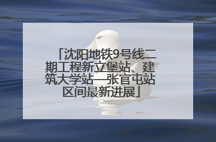 沈阳地铁9号线二期工程新立堡站、建筑大学站—张官屯站区间最新进展