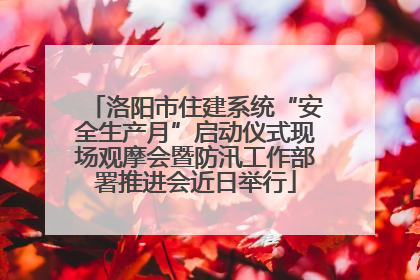 洛阳市住建系统“安全生产月”启动仪式现场观摩会暨防汛工作部署推进会近日举行