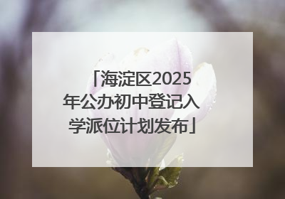 海淀区2025年公办初中登记入学派位计划发布