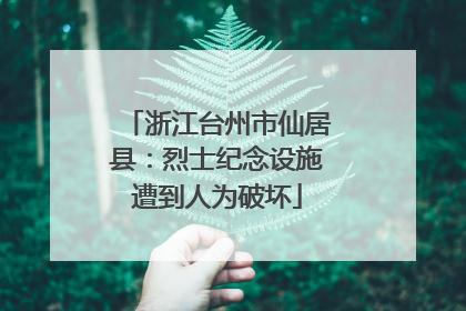 浙江台州市仙居县：烈士纪念设施遭到人为破坏