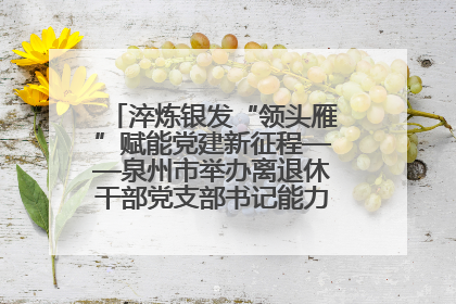淬炼银发“领头雁”赋能党建新征程——泉州市举办离退休干部党支部书记能力建设专题培训