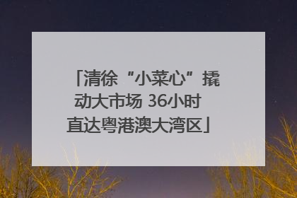 清徐“小菜心”撬动大市场 36小时直达粤港澳大湾区