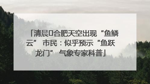 清晨﻿合肥天空出现“鱼鳞云” 市民：似乎预示“鱼跃龙门” 气象专家科普
