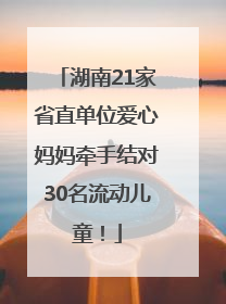 湖南21家省直单位爱心妈妈牵手结对30名流动儿童！