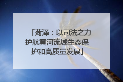 菏泽：以司法之力护航黄河流域生态保护和高质量发展