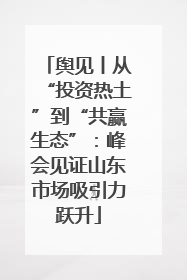舆见丨从“投资热土”到“共赢生态”：峰会见证山东市场吸引力跃升
