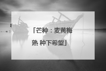 芒种：麦黄梅熟 种下希望