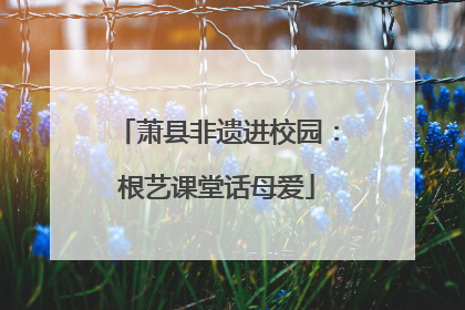 萧县非遗进校园：根艺课堂话母爱