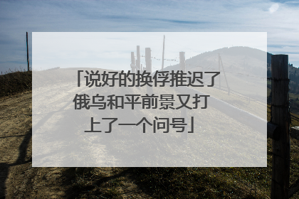 说好的换俘推迟了 俄乌和平前景又打上了一个问号