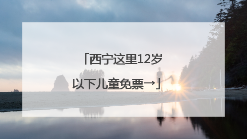西宁这里12岁以下儿童免票→