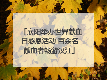 襄阳举办世界献血日感恩活动 百余名献血者畅游汉江