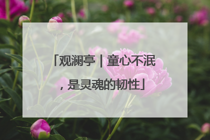 观澜亭｜童心不泯，是灵魂的韧性