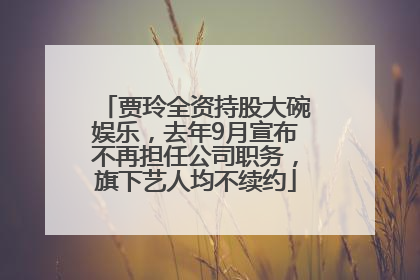 贾玲全资持股大碗娱乐，去年9月宣布不再担任公司职务，旗下艺人均不续约