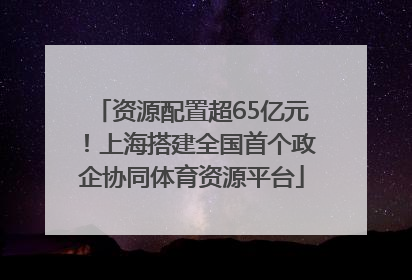 资源配置超65亿元！上海搭建全国首个政企协同体育资源平台