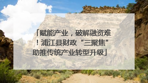 赋能产业，破解融资难！浦江县财政“三聚焦”助推传统产业转型升级