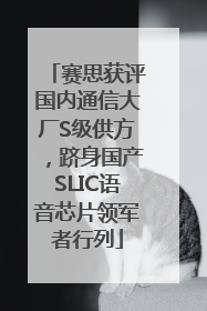 赛思获评国内通信大厂S级供方，跻身国产SLIC语音芯片领军者行列