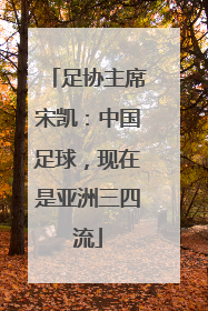 足协主席宋凯：中国足球，现在是亚洲三四流