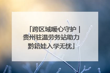 跨区域暖心守护｜贵州驻温劳务站助力黔籍娃入学无忧