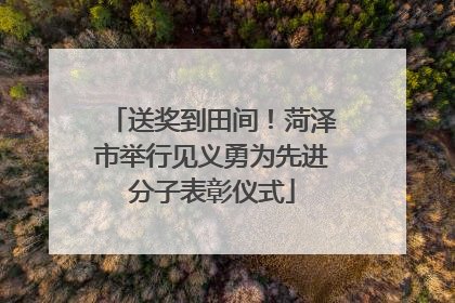 送奖到田间！菏泽市举行见义勇为先进分子表彰仪式