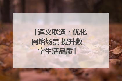 遵义联通：优化网络场景 提升数字生活品质