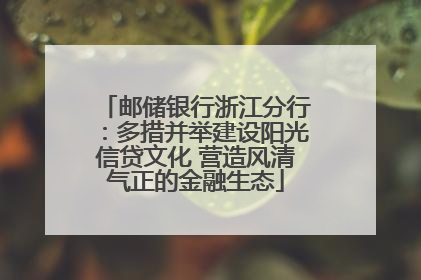 邮储银行浙江分行：多措并举建设阳光信贷文化 营造风清气正的金融生态