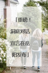 重磅！洞庭对话宣言在岳阳发布
