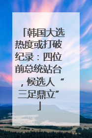 韩国大选热度或打破纪录：四位前总统站台，候选人“三足鼎立”