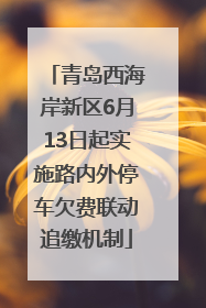 青岛西海岸新区6月13日起实施路内外停车欠费联动追缴机制
