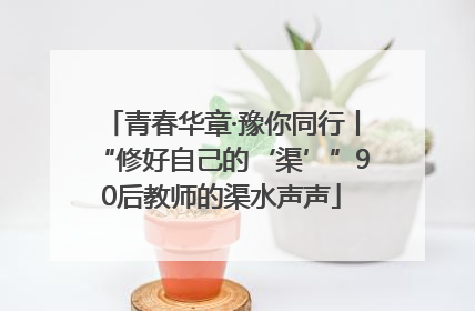 青春华章·豫你同行丨“修好自己的‘渠’”90后教师的渠水声声